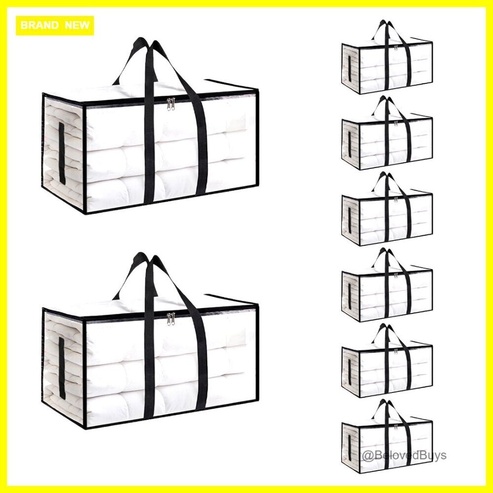 8 Pack Heavy Duty Moving Bags Waterproof Storage Totes Foldable
